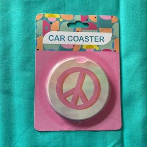 ☮️peace pink car coaster